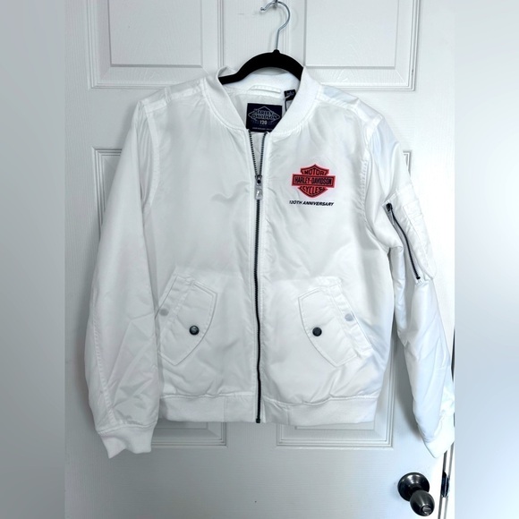 NWT Harley-Davidson, Women's 120th Anniversary Bomber Jacket - White, Small - Picture 2 of 10